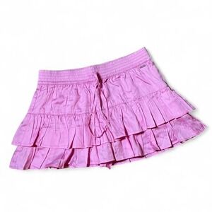 Y2K NWT PINK Victoria's Secret  Satin Tiered Ruffle Skort Pink M Romantic